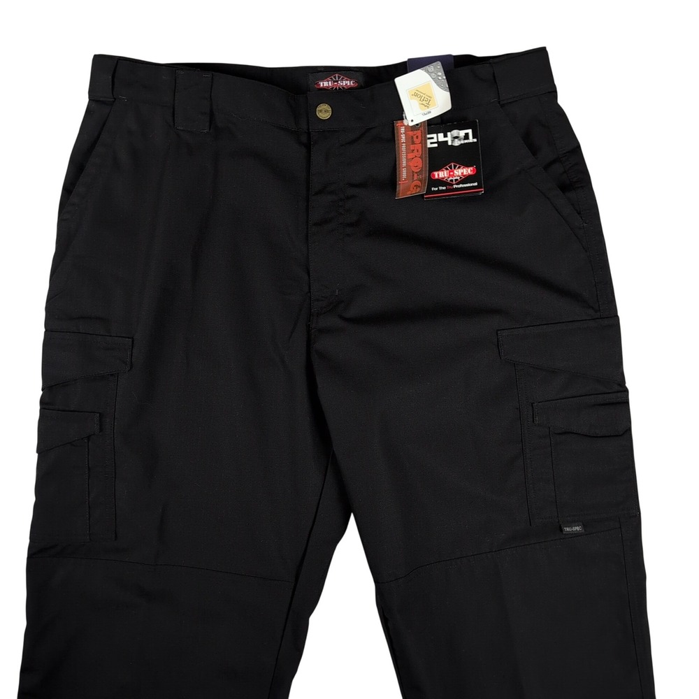 Tru-Spec 24-7 Pro-G Mens Tactical Cargo Pants 40x32 Black Ripstop Workwear NWT